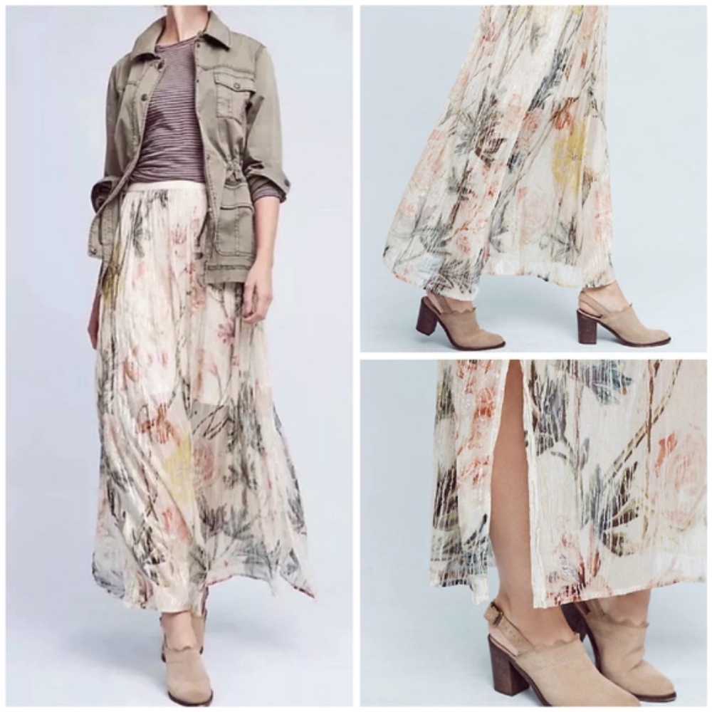 NWT ~ BLANK Medium Daybreak Maxi FLORAL Skirt Long
